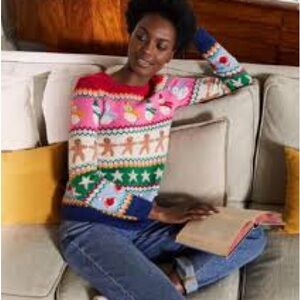 Boden Multicolor Festive Sweater